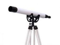 Floor Standing Oil-Rubbed Bronze-White Leather Anchormaster Telescope 50\