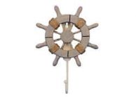 Rustic Decorative Ship Wheel With Hook 8\