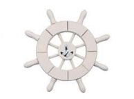 White Decorative Ship Wheel With Anchor 6\