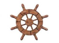 Rustic Wood Finish Decorative Ship Wheel 6\