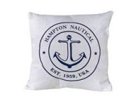 Decorative White Hampton Nautical with Anchor Throw Pillow 16\