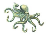 Antique Bronze Cast Iron Octopus Hook 11\