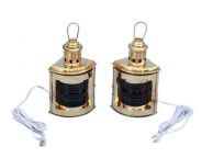 Solid Brass Port and Starboard Electric Lantern 12\
