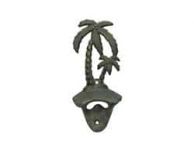 Antique Seaworn Bronze Cast Iron Wall Mounted Palmtree Bottle Opener 6\