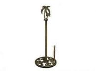 Rustic Gold Cast Iron Palm Tree Paper Towel Holder 17\