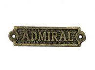 Antique Gold Cast Iron Admiral Sign 6\