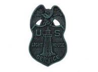 Seaworn Blue Cast Iron US Lighthouse Service Sign 9\