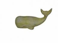 Antique White Cast Iron Whale Paperweight 5\