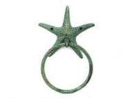 Antique Bronze Cast Iron Starfish Towel Holder 8.5\