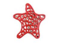 Rustic Red Cast Iron Starfish Trivet 7\