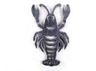 Antique Silver Cast Iron Lobster Trivet 11\