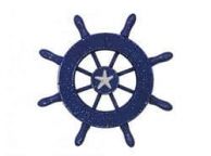 Rustic Dark Blue Decorative Ship Wheel With Starfish 6\