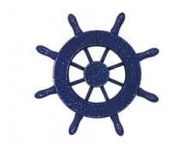 Rustic Dark Blue Decorative Ship Wheel 6\