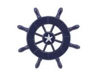 Dark Blue Decorative Ship Wheel With Starfish 6\