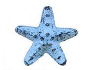 Rustic Dark Blue Whitewashed Cast Iron Starfish Bottle Opener 3\
