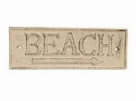 Aged White Cast Iron Beach Sign 9\