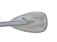 Wooden Rustic Whitewashed Decorative Rowing Boat Paddle with Hooks 24\