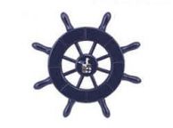 Dark Blue Decorative Ship Wheel With Seagull 6
