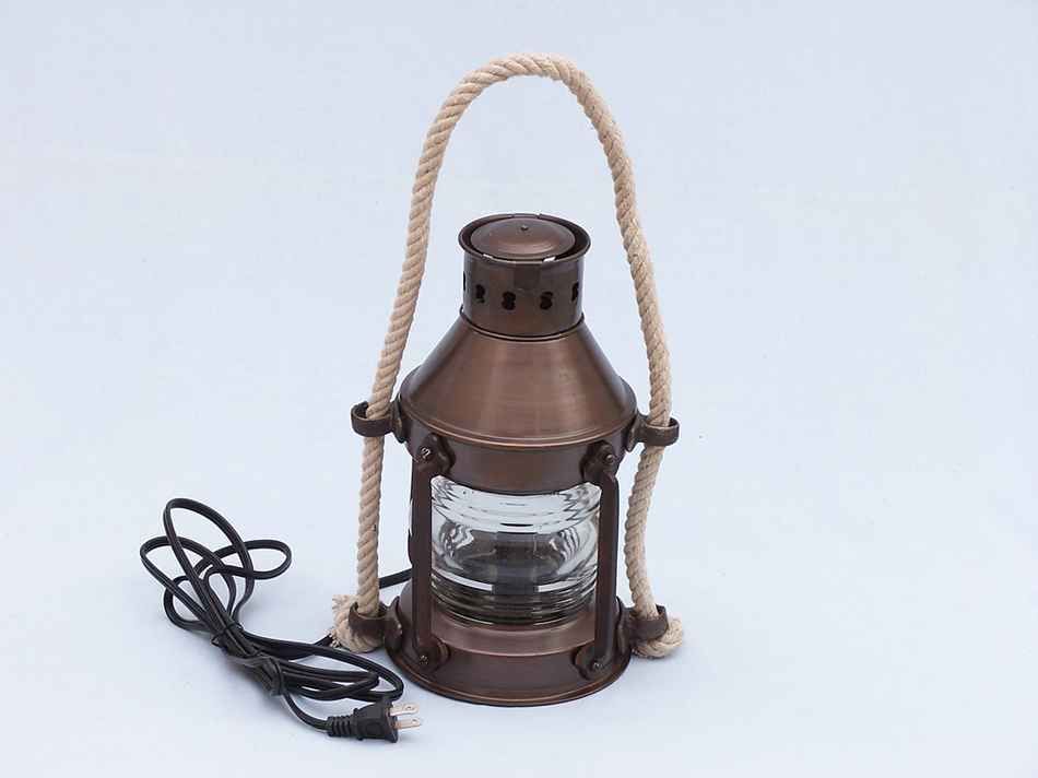 Wholesale Antique Copper Round Anchor Electric Lantern 16in