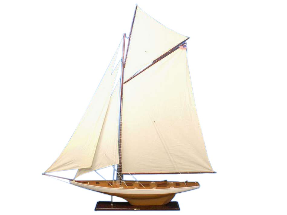 Enlarge Wooden Columbia Model Sailboat Decoration 80.