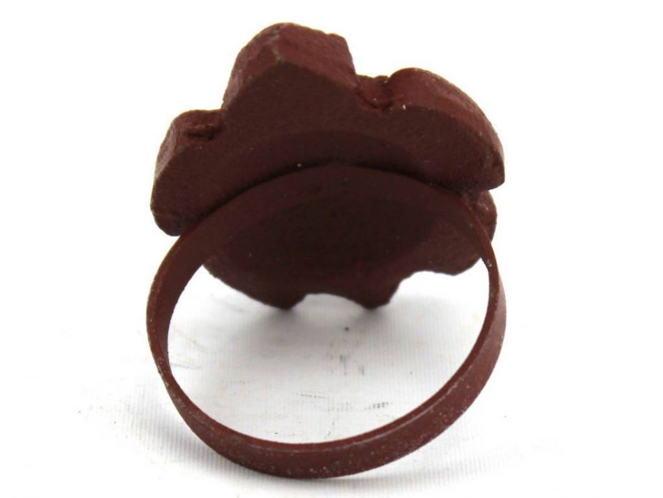 2 Red/Whitewashed Hampton Nautical Cast Iron Turtle Decorative Napkin Ring 