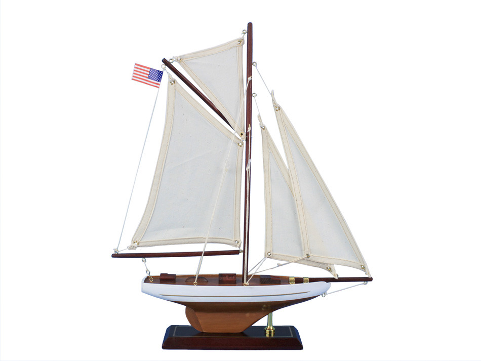 Wooden Columbia Model Sailboat Decoration 16. 