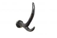 Rustic Silver Cast Iron Antler Hook 5
