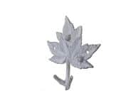 Whitewashed Cast Iron Maple Tree Leaves Decorative Metal Tree Branch Hooks 6.5