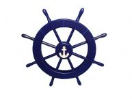 Dark Blue Decorative Ship Wheel with Anchor 18