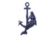 Rustic Dark Blue Cast Iron Mermaid Anchor 9