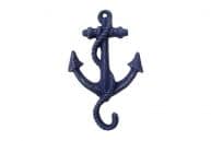 Rustic Dark Blue Cast Iron Anchor Hook 5