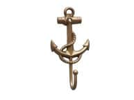 Antique Brass Anchor And Rope With Hook 7