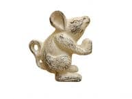 Whitewashed Cast Iron Mouse Door Stopper 5