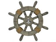 Rustic Decorative Ship Wheel With Anchor 12