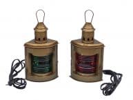 Antique Brass Port and Starboard Electric Lantern 12