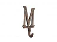 Rustic Copper Cast Iron Letter M Alphabet Wall Hook 6