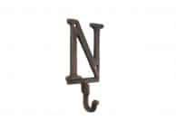 Rustic Copper Cast Iron Letter N Alphabet Wall Hook 6