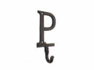 Rustic Copper Cast Iron Letter P Alphabet Wall Hook 6
