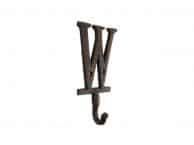 Rustic Copper Cast Iron Letter W Alphabet Wall Hook 6