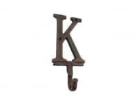 Rustic Copper Cast Iron Letter K Alphabet Wall Hook 6