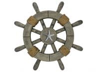 Rustic Decorative Ship Wheel With Starfish 12
