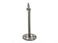 Antique Silver Cast Iron Mermaid Extra Toilet Paper Stand 16
