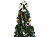 White Lifering with Blue Bands Christmas Tree Topper Decoration