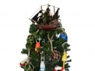 Wooden Calico Jacks The William Model Pirate Ship Christmas Tree Topper Decoration