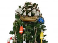 Wooden HMS Victory Model Ship Christmas Tree Topper Decoration 