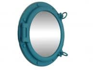 Light Blue Decorative Ship Porthole Mirror 20