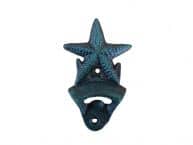Seaworn Blue Cast Iron Wall Mounted Starfish Bottle Opener 6
