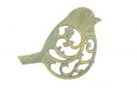 Antique Seaworn Bronze Cast Iron Bird Trivet 8