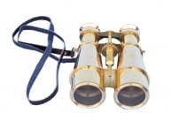 Captains Solid Brass Binoculars with Leather Case 6