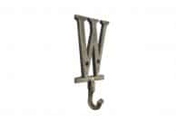 Rustic Gold Cast Iron Letter W Alphabet Wall Hook 6